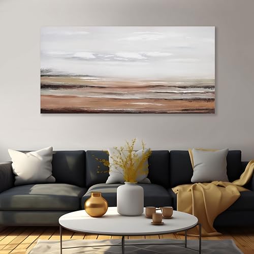 Framed Abstract Wall Art Wall Decor Modern Canvas Abstract Wall Art Brick-Red - Image 2