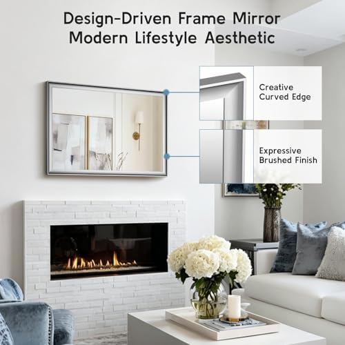 Brushed Nickel Bathroom Mirrors - Image 2