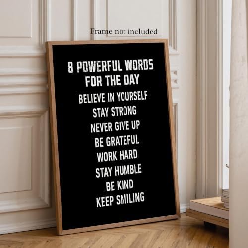 8 Powerful Words For The Day Motivational Canvas Wall Art, Positive Affirmation - Image 6