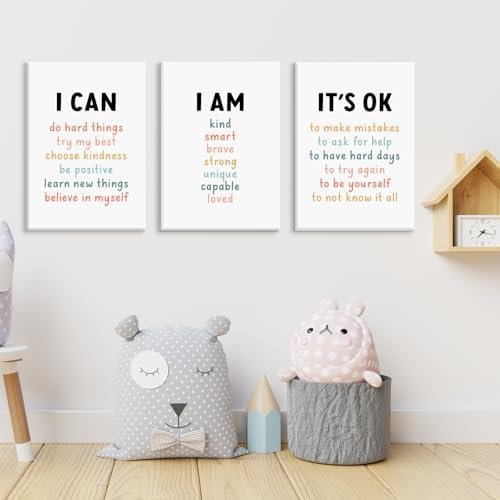 Kids Affirmation Wall Art Positive Canvas Wall Decor Inspirational Quotes - Image 6