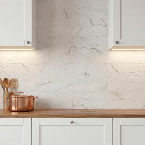 40-Sheet Flexible Stone Peel and Stick Backsplash Tile, Subway Texture - Image 6