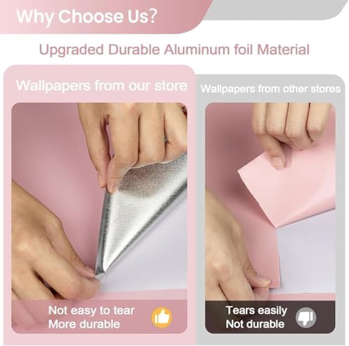 Pink Peel and Stick Wallpaper Self-Adhesive Contact Paper Not Ease to Torn - Image 2
