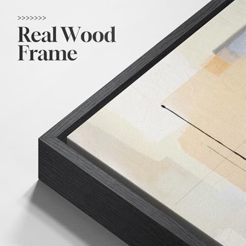 Large Framed Blue Orange Block Abstract Wall Art - Image 6