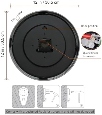 Modern Silent Non Ticking Wall Clock Battery Operated - Image 4