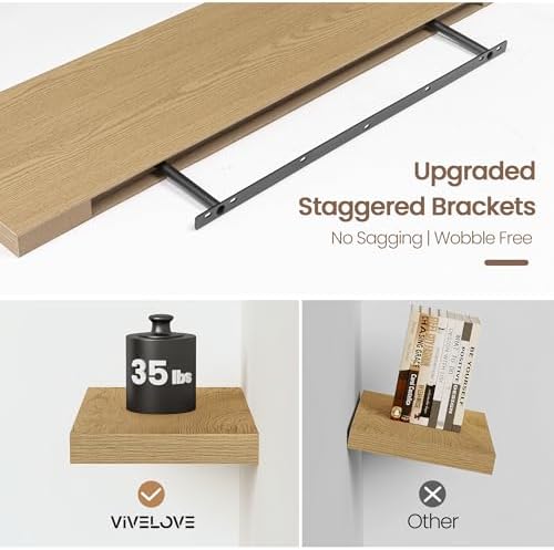 Vivelove Floating Shelves 9 inch Deep 24”Long Set of 2 - Image 4