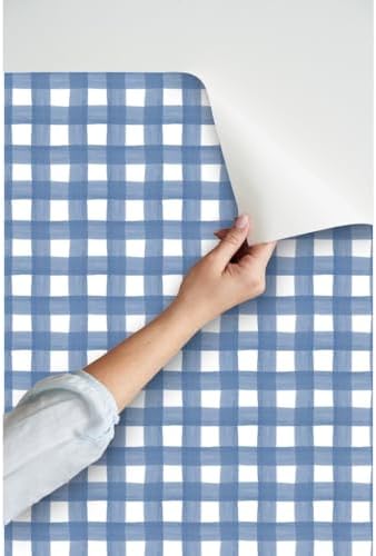 Spoonflower Blue Watercolor Peel and Stick Removable Wallpaper - Image 3