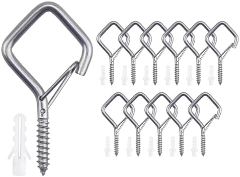 12 PCS 304 Stainless Steel Eye Screw Hooks by Unknown