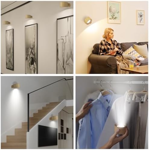 AKSDA Rechargeable Wall Sconce, Battery Operated LED Reading Light - Image 6