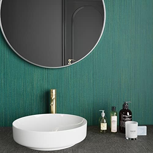 CRE8TIVE Teal Green Grasscloth Peel and Stick Wallpaper - Image 5