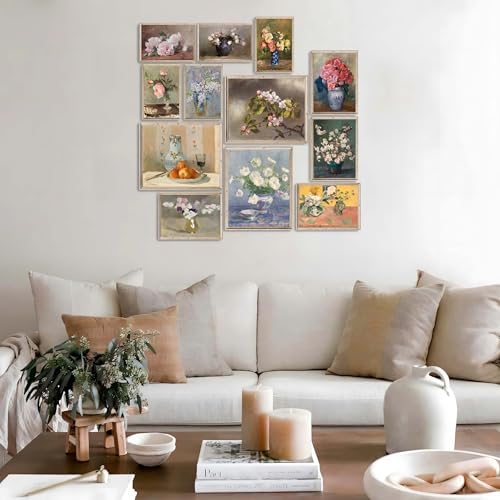 MAZUKO 12 Pcs Unframed Vintage Floral Still Life Art - Image 3