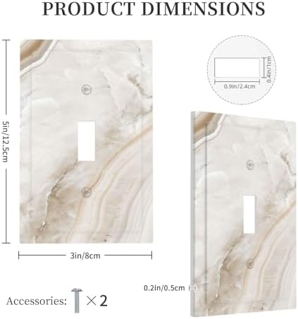 Decorative Light Switch Cover Beige Marble Pattern 1 Gang Single Toggle - Image 5
