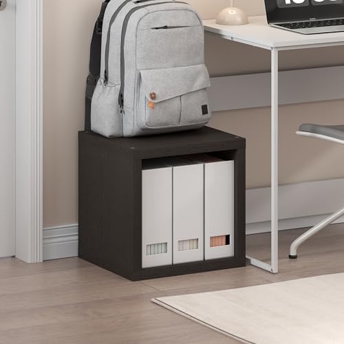 Furinno Cubicle Stackable Book Shelf, Extra Thick Bookshelf, Dark Oak by Furinno-FitsYourSpaceFitsYourBudget