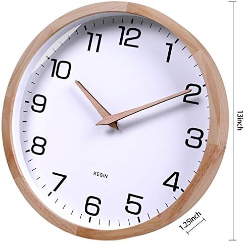 Kesin 12 Inches Wooden Round Silent Wall Clock White Wood Wall Clocks - Image 6