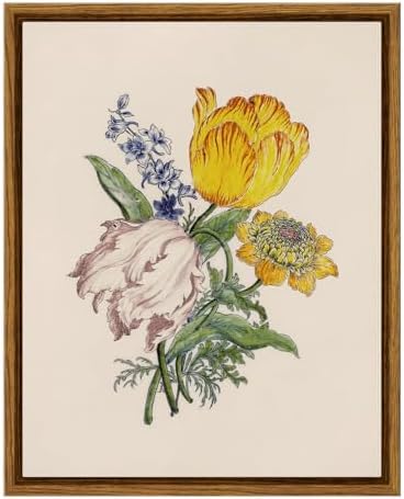 VIYYIEA Framed Vintage Floral Wall Art Botanical Bouquet Print, 8x10 Inch by VIYYIEAART