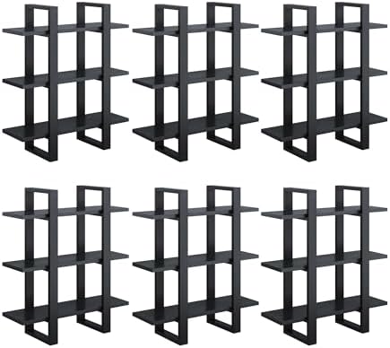 Nathan James Benji Mid Century Wall Unit Bookcase, Decorative Floating 3-Tier - Image 6