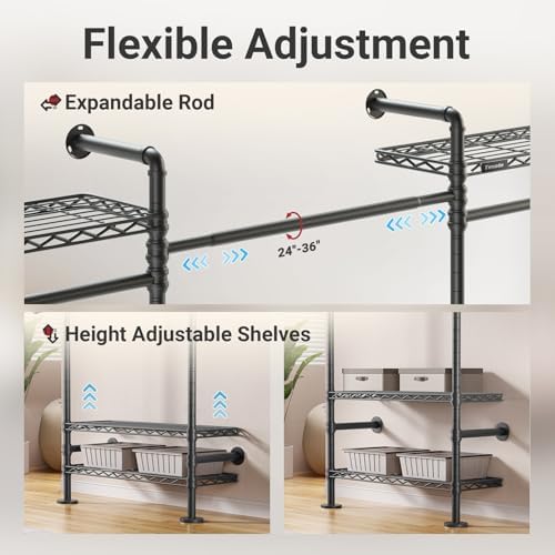Timate L3 L Shape Garment Rack Heavy Duty Clothes Rack - Image 5