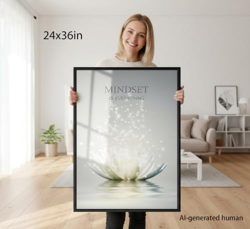 Framed Lotus Wall Art, Mindset is Everything Bathroom Decor - Image 6