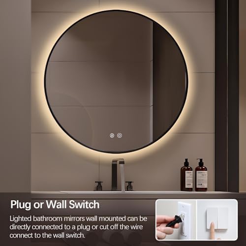 Niccy 24" Round LED Bathroom Backlit Mirror - Image 6