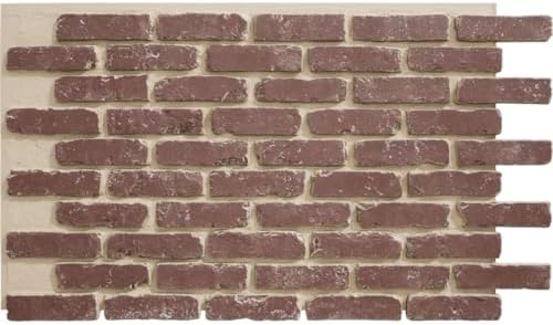 EverStone Aged Brick Faux Brick Panel, 46 7/8"W x 27"H x 1 1/4"D, Old Town Color by EkenaMillwork