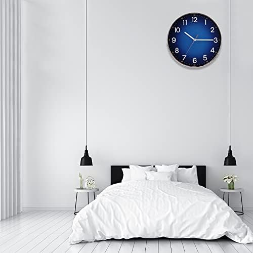 Navy Blue Wall Clock, Quality Quartz Silent Non-Ticking Battery Operated - Image 5