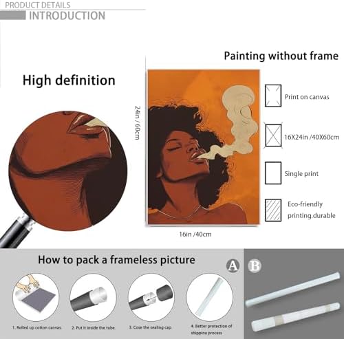 Black Woman Art African American Women Black Girl Wall Art 16x24IN Unframed - Image 7