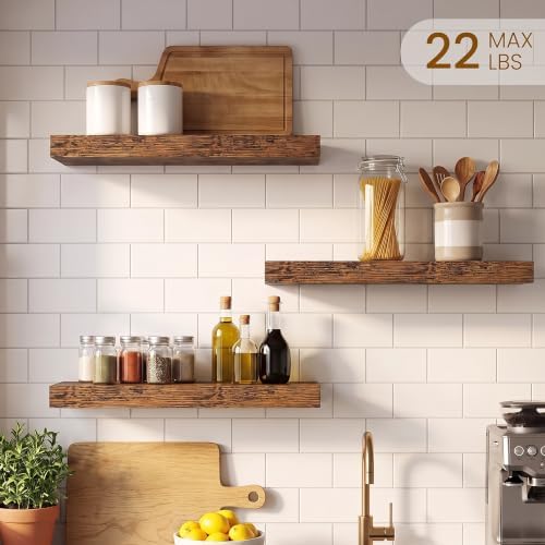 16inch Floating Shelves for Bathroom, 6.7" Deep Wall Shelves - Image 2