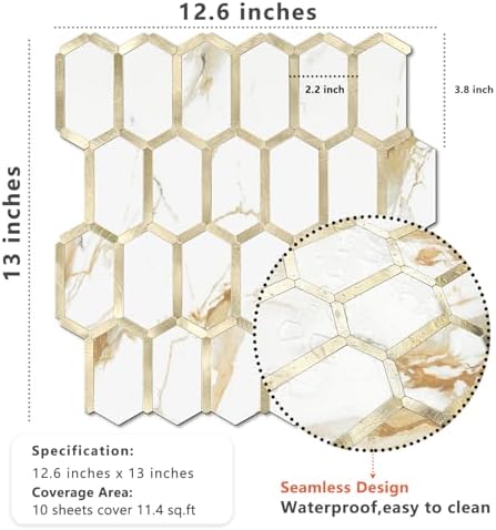 Vamos Tile Long Hexagon Peel and Stick Tile Backsplash - Image 5