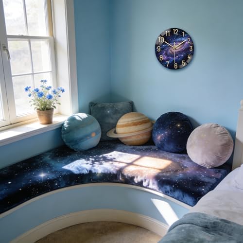 peacoblue Galaxy Stars Wall Clocks Battery Operated - Image 3