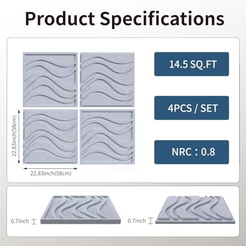 3D Decorative Felt Double-layer Acoustic Panels Wave Pattern - Image 3