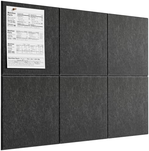 MaxGear Felt Bulletin Board 36" x 24", Dark Gray Felt Wall Tiles Push Pins by MaxGear
