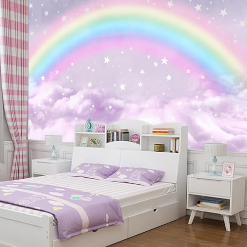 Children's Room Colorful Rainbow Peel-and-Stick Wallpaper 85"x118" - Image 2