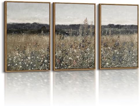InSimSea Oversized Vintage Landscape Art, Meadow Picture by InSimSeaArt
