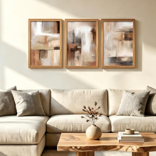 LYYGLYY 3Pcs Wood Framed Brown and Black Canvas Wall Art 16x24 Inches - Image 7