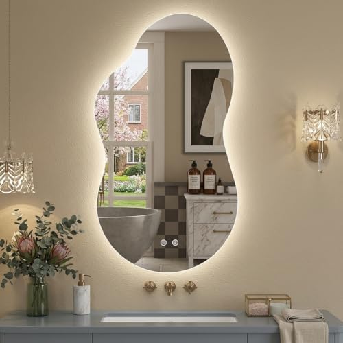 Irregular Wall Mirror for Bathroom 24X40 Inch Asymmetrical Mirror - Image 2