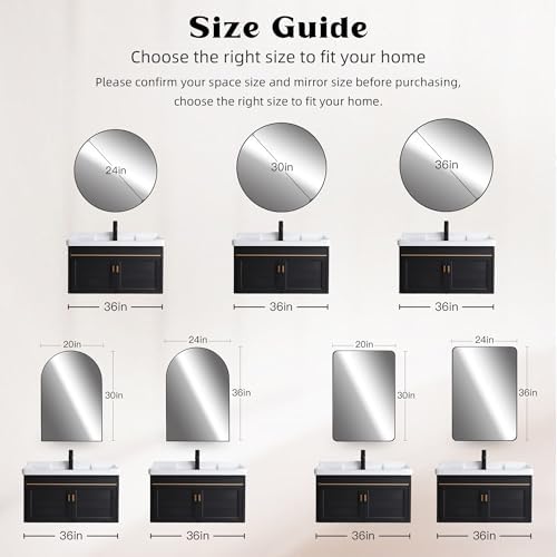 White Bathroom Mirror, 24 x 36 Inch Rectangle Wall Mirror - Image 7