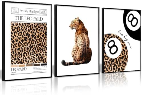 Lhoiplme Trendy Leopard Wall Art Cheetah Print Canvas Wall Decor 8 Ball Poster by Unknown