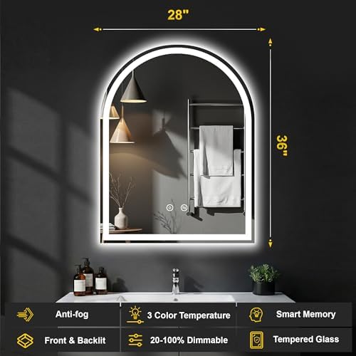 Arched LED Bathroom Mirror - Image 2