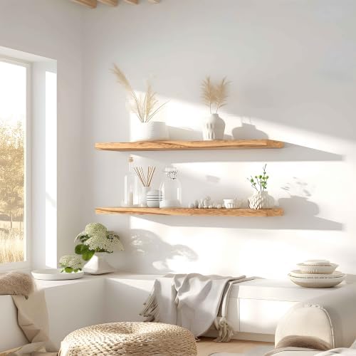 36 Inch Light Wood Floating Shelves - Image 7