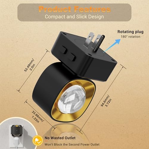 JandCase Night Lights Plug into Wall, 10-Colored Changing Night Light - Image 6