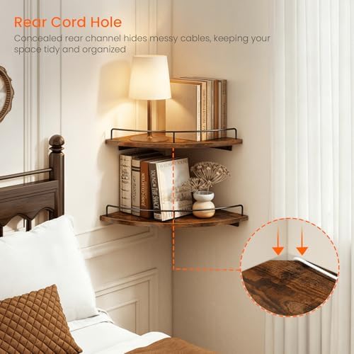 Homode Corner Shelf Wall Mounted Set of 3, Corner Floating Shelves 9/10/12 Inch - Image 5