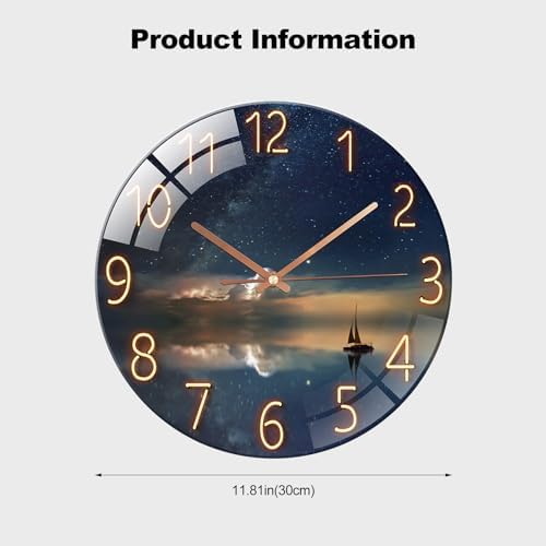 Ergocar Glass Wall Clock Silent Scanning Mechanical Round Glass Wall Clock - Image 7