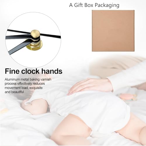 Moderate 8 Inch Square Wall Clock, Western Farm Horse Behind Door Non Ticking - Image 5