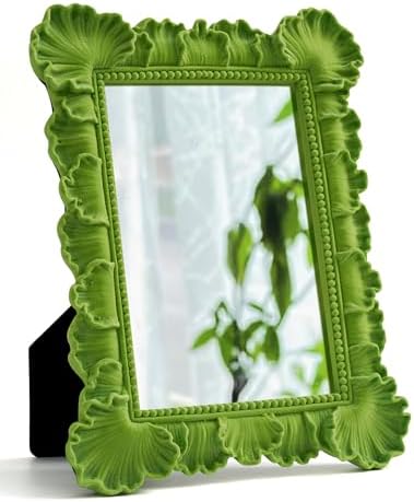 Framed Small Vanity Mirror for Dresser Nightstand Decor, Lawn Green by TEIPAI