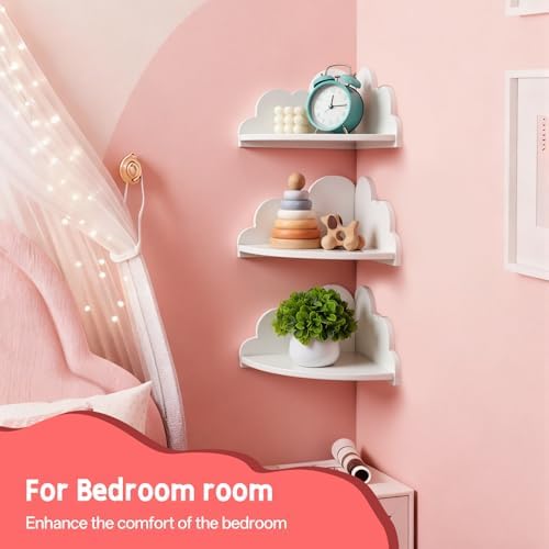 Cloud Corner Floating Shelves Set 3 Wall Mounted - Image 4