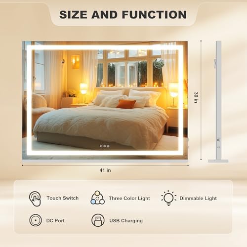 Hasipu Vanity Mirror with Lights, Lighted Makeup Mirror with Dimmable 3 Modes - Image 2