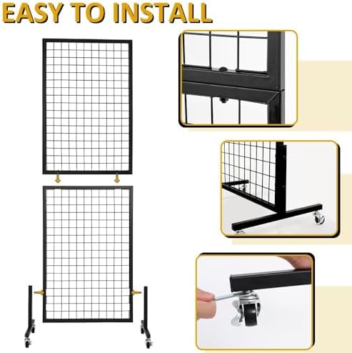 1.8' x 5.7' Grid Wall Panels Standing Wire Grid, Display Rack - Image 6