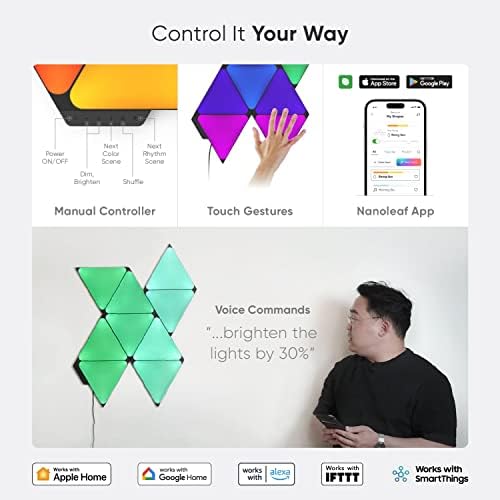 Nanoleaf Shapes Triangle Lights, Smart RGBW LED Wall Light Panels - Image 6