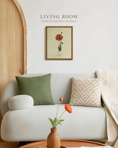 VIYYIEA Framed Wall Art Decor for Living Room, Flower Red Poppy, 8x10 Inch - Image 6