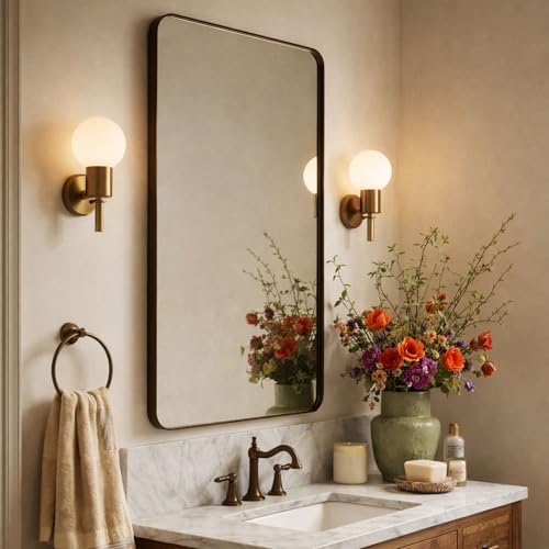 GRACTO 24x40'' Oil Rubbed Bronze Metal Framed Bathroom Mirror - Image 7
