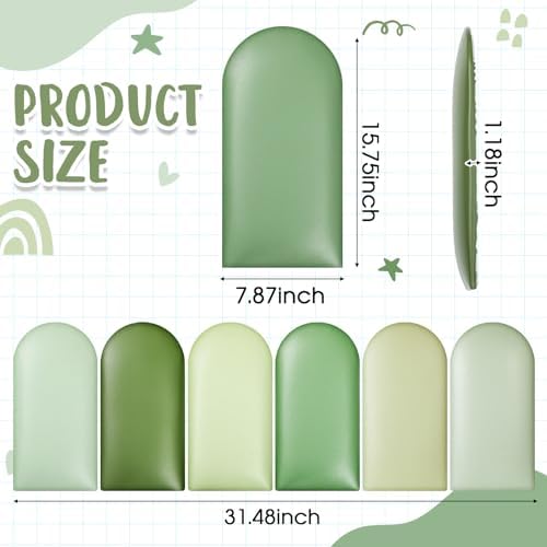 Jetec 6 Pcs Kids Wall Padding Panels, 1.18 Inch Thick Foam Wall Protector - Image 2